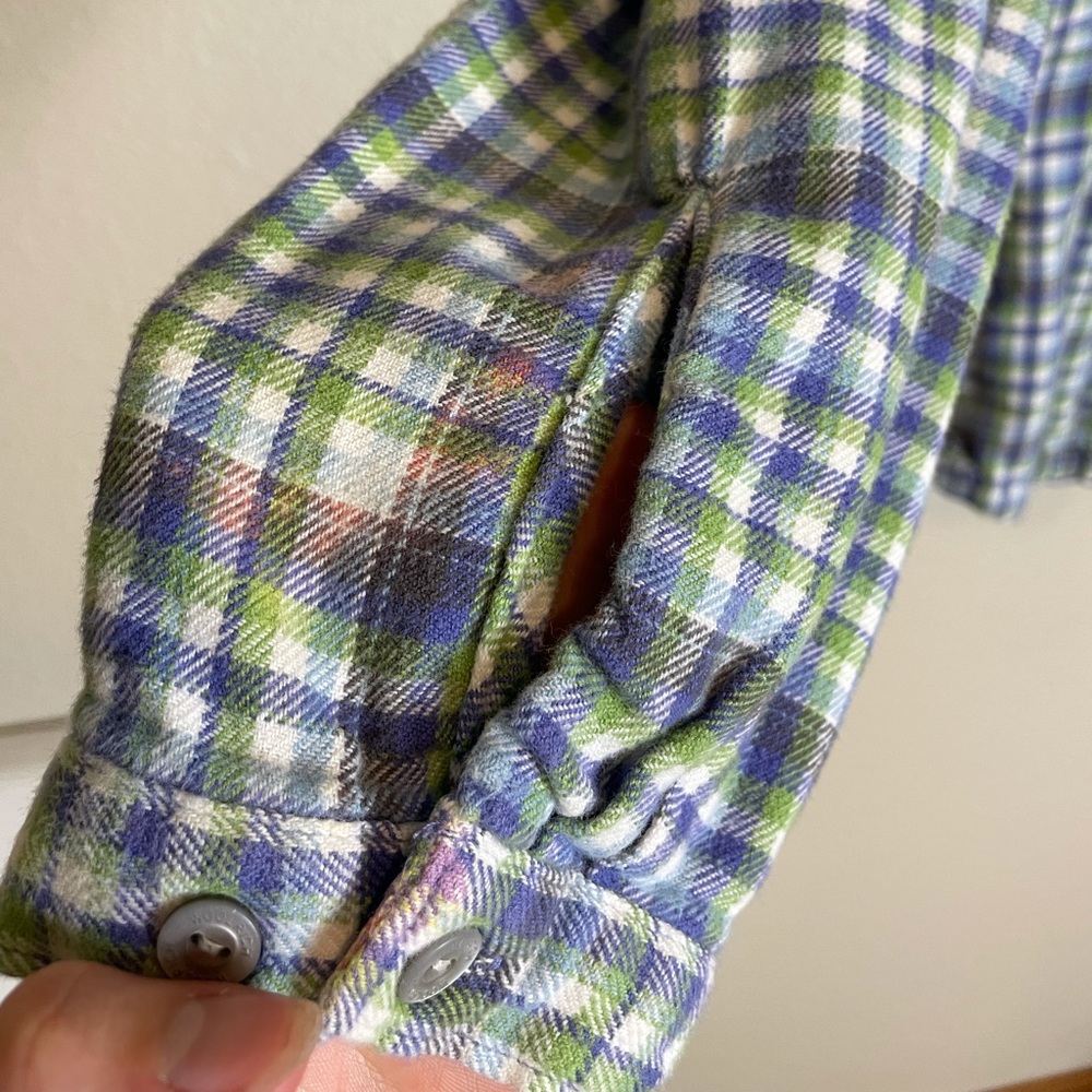 Woolrich button up flannel purple and green checkered - Picture 4 of 6